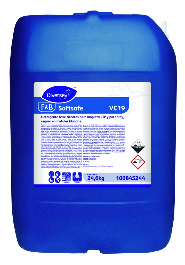 SOFTSAFE 24.6kg - Detergente base silicatos para limpieza CIP y por spray, seguro en metales blandos